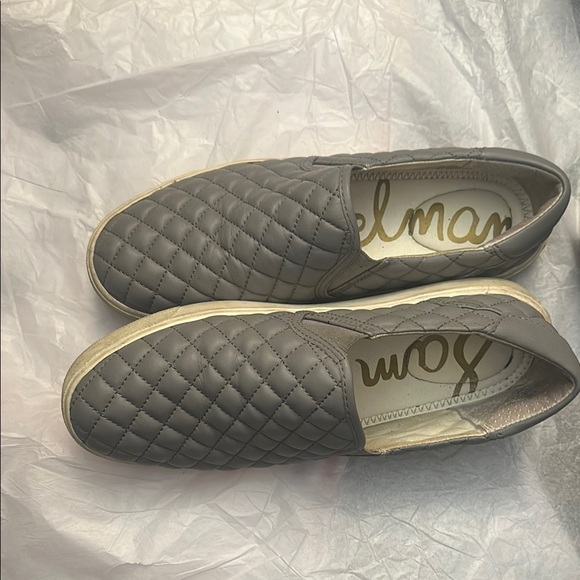 Sam Edelman Gray Slip-On Flats with Quilted Texture - Picture 5 of 5